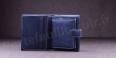 Porte-monnaie en cuir de vachette Fancil SA903 Bleu Jean