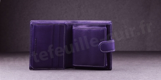 Porte-monnaie en cuir de vachette Fancil SA903 Violet